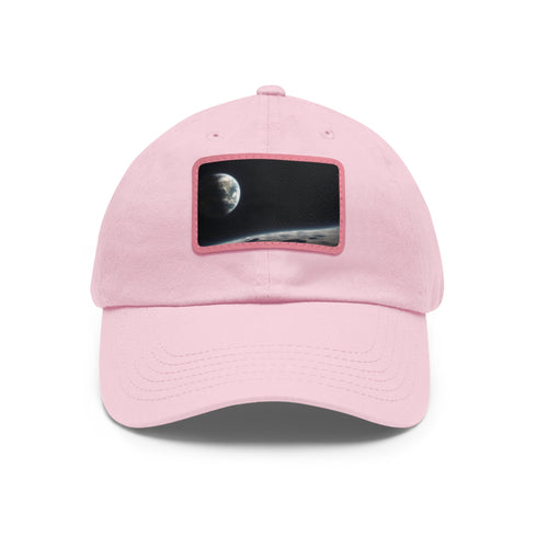 Earths Horizon Cap in White with Light Brown Patch, Rectangular Shape