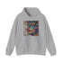 Edgy navy graffiti street art hoodie for men and women.