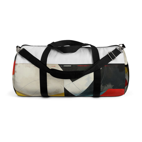 Abstract geometric shapes small duffel bag with all-over print design.
