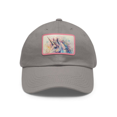 Mystical Watercolor Unicorn Cap - White Cotton Rectangle Hat Vegan.