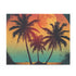 Tropical Twilight Jigsaw Puzzle, retro sunset scene with palm trees, perfect for relaxation and nostalgia