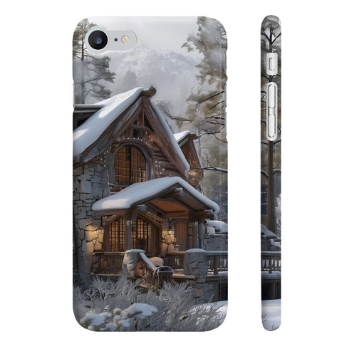 Rustic cabin phone case for iPhone 7 Plus, glossy finish.