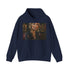 Magical navy canvas hoodie with JK Rowling painting print.
