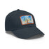 Empire State watercolor skyline cap with light brown rectangle patch.