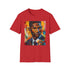 Dynamic charcoal cotton crew neck tee with Usher portrait; regular fit.