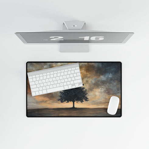 A Lone Tree Standing Strong Against a Polluted Sky Gaming XXL Extended Desk Mat