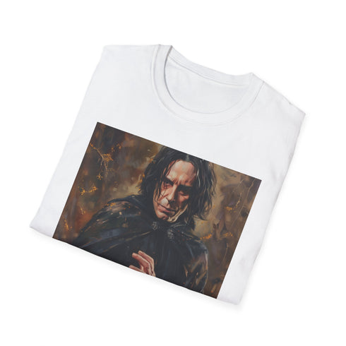 "Charcoal regular fit t-shirt featuring enigmatic Severus Snape portrait design."