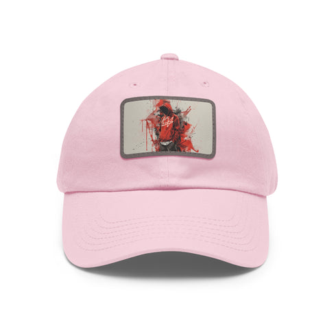 Cityscape Street Snapback Cap in White with Light Brown Patch