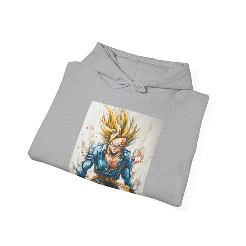 Navy Super Saiyan Fury Hoodie - Dragon Ball Z Trunks design.