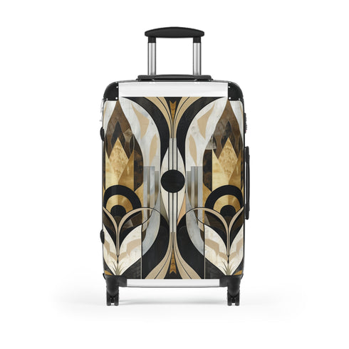 Abstract Art Deco Pattern Small Black Suitcase - Vintage-inspired travel accessory.