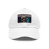 Neon watercolor baseball cap with white rectangle patch for a bold look.