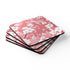 Square Cherry Blossom Corkwood Coasters: Elegant Pink & White Kitchen Accessories