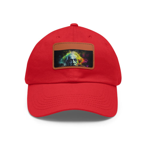 Genius Vision Neon Baseball Cap in White with Light Brown Patch