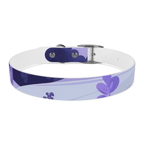 Stylish lavender floral dog collar for medium dogs in black onyx.