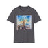 Watercolor Empire State Building skyline T-shirt in charcoal, regular fit, cotton.