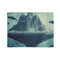 Floating Mountain Surrounded by Whales — Plush Fleece Throw Blanket — Full Flat Artwork View