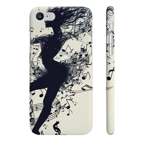 Dance to the Beat Musical Silhouette iPhone 7 Plus Glossy Case