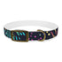 Vibrant black onyx dog collar with festive fireworks design for medium dogs.
