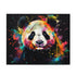 Whimsical watercolor puzzle featuring a joyful panda and colorful flora.