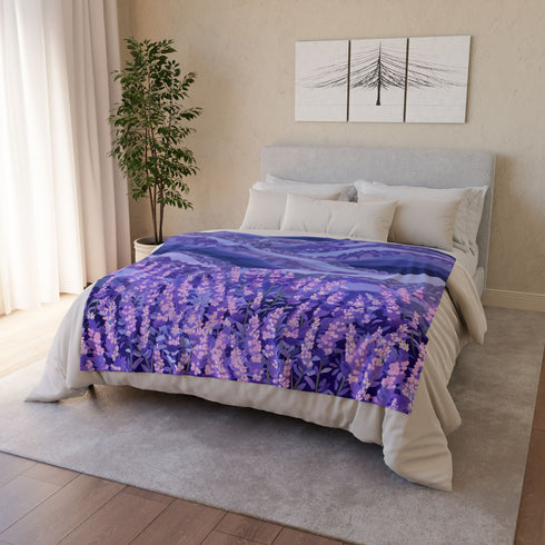 Provence Botanical Lavender Seamless Pattern Plush Fleece Throw Blanket – Prints With Passion (View 9)