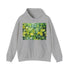 Summer Tapestry Hoodie in Navy, Unisex Regular Fit, DTG Printing