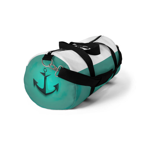 Anchor Adventure Duffel Bag in nautical anchor print for travel enthusiasts.