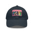 Stylish Kevin Hart neon watercolor baseball cap with light brown patch.