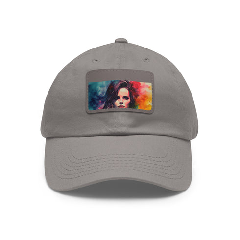 Neon watercolor baseball cap with Kate Beckinsale's unique hand-painted design