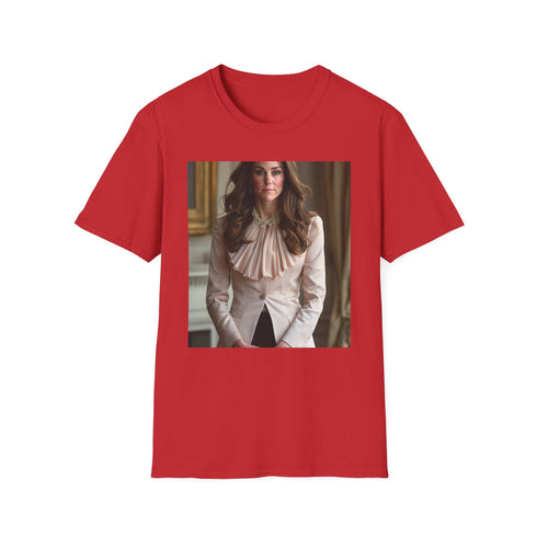 Charcoal cotton T-shirt with elegant Kate Middleton inspired design
