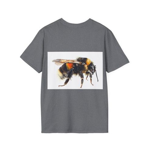 Buzzworthy bumblebee watercolor tee in charcoal, size small.