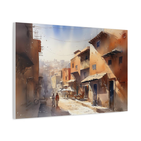 Marrakech Moroccan Medina Sunset Stretched Canvas Wall Art - View 6 | Prints With Passion