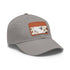 White cotton unisex botanical xray baseball cap with light brown patch.