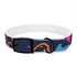 Neon graffiti dog collar: vibrant urban style statement for M dogs.