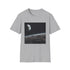 Charcoal cotton T-shirt with ethereal watercolor Earth from space design