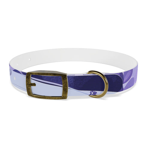 Stylish Lavender Fields Dog Collar in Black Onyx for Medium Dogs