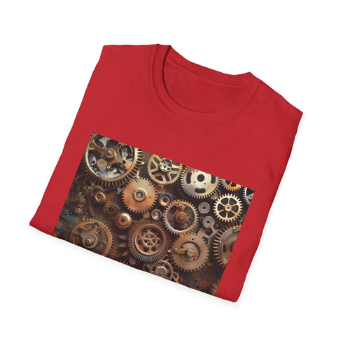 Steampunk T-shirt: Clockwork Heart design in black, size L.
