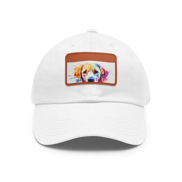 Adorable Labrador Baseball Cap in White with Light Brown Patch
