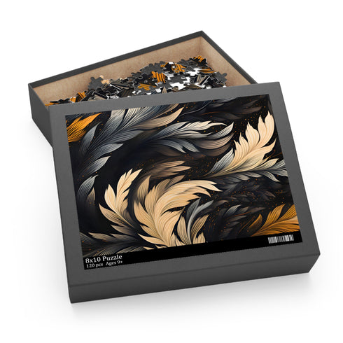 Intricate calligraphy strokes jigsaw puzzle, textura quadrata style, 120 pcs.