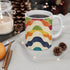 Retro Waves ceramic coffee mug with vibrant seamless pattern.