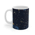 Starry Night Sky Ceramic Coffee Mug featuring Constellation Stars Pattern.