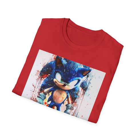 Charcoal Sonic watercolor t-shirt in cotton crew neck with vibrant dynamic design