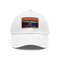 White cotton cap with Lionel Messi logo embroidery, rectangle patch.