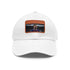 White cotton cap with Lionel Messi logo embroidery, rectangle patch.