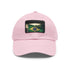 Brasilian pride flag cap with white/light brown patch in rectangle shape.