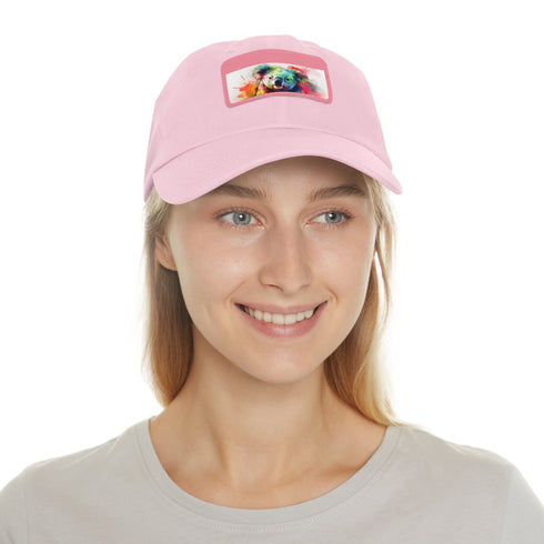White baseball cap with cute koala watercolor patch.