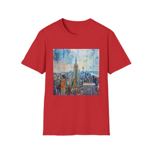 Empire State Building watercolor t-shirt in charcoal for men/women.