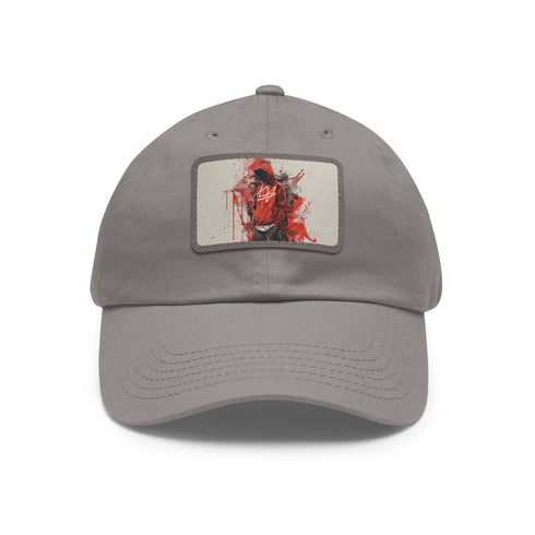 Cityscape Street Snapback Cap in white with light brown rectangle patch.