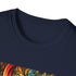 Charcoal cotton T-shirt with fractal pattern crew neck regular fit design
