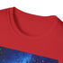 Vibrant charcoal Milky Way painting t-shirt with crew neck and regular fit