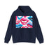 Whisper Sweet Nothings Hoodie in Navy with playful lip designs.